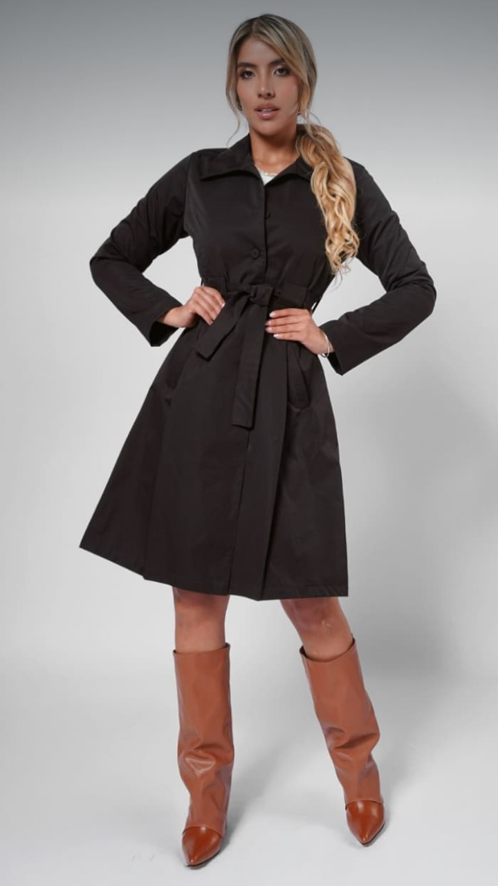 Gabardina Boston, gabardina satinada, negra, S, M, L, $200 (1)